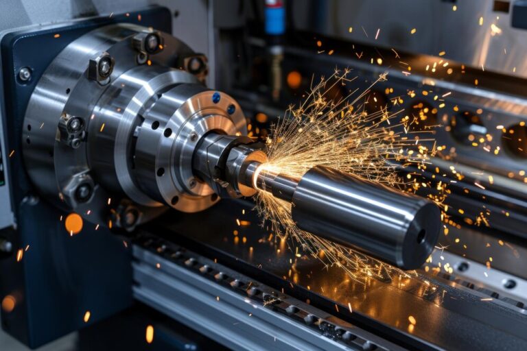 cnc-machine-cuts-through-metal-rod-producing-sparks_605022-50225